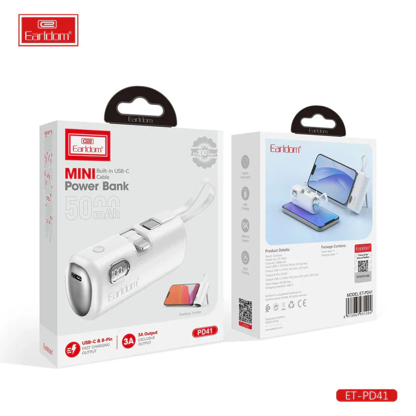 Power Bank Mini 5000mAh I Earldom PD41