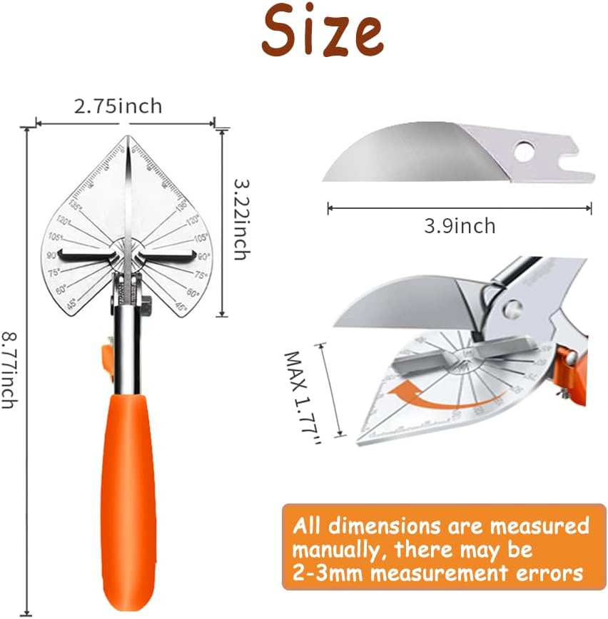 Terizger Gërshërë për Prerje në Kënde 45°–135° – Mjet Preciz për PVC, Plastikë & Puna Artizanale (me 2 Tehe SK5 Falas)