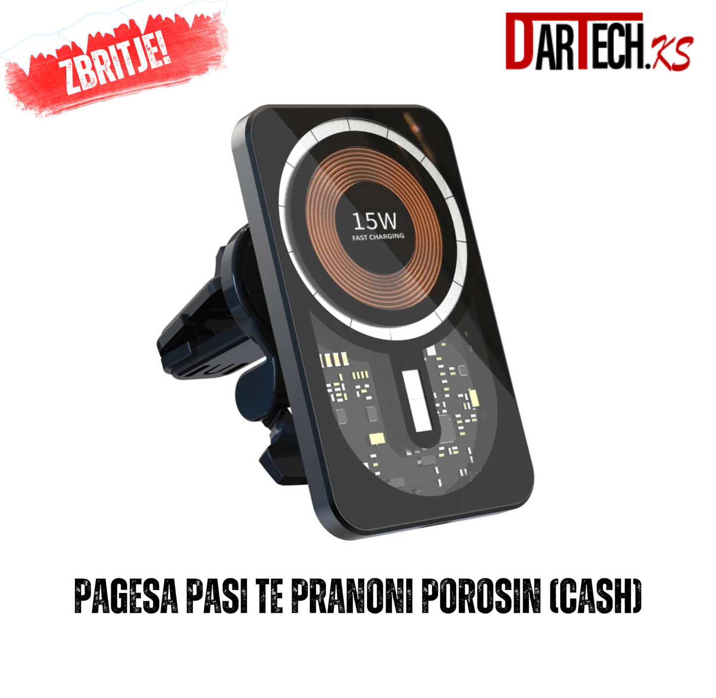 Mbushes dhe mbajtes teleefoni per vetur me magnet -15W