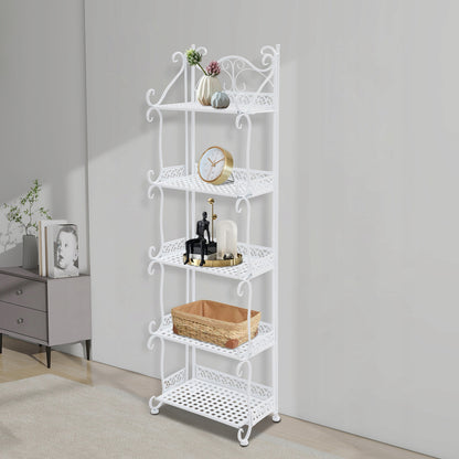 Lavendre Raft Metalik me 5 Kate 110x33x20 cm – White