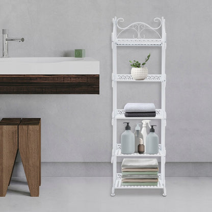 Lavendre Raft Metalik me 5 Kate 110x33x20 cm – White