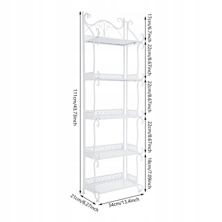 Lavendre Raft Metalik me 5 Kate 110x33x20 cm – White