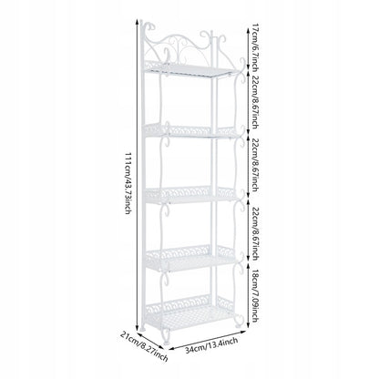 Lavendre Raft Metalik me 5 Kate 110x33x20 cm – White