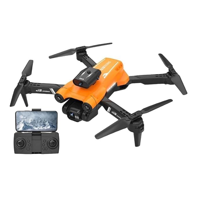 Dobariya Enterprise P12 Pro Drone - Kamera Dual 4K & 1080P, WiFi HD 1080P FPV, 9-10 Min Fluturim dhe Karikim Pa Tel