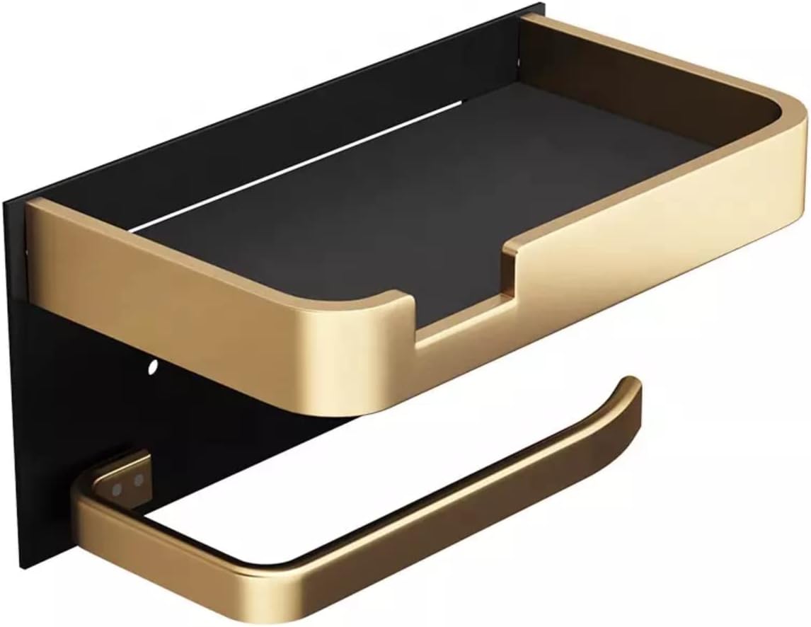 Mbajtëse Letre Higjienike me Raft Gold XR180091 18/8 Stainless Steel