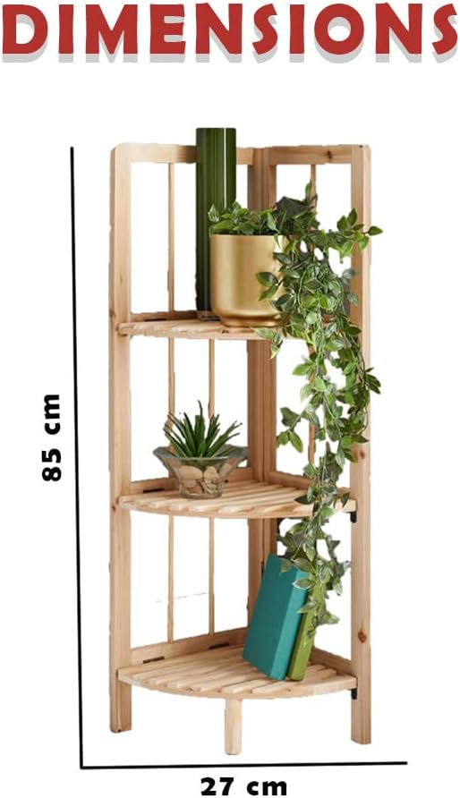 GBS Brothers Raft Këndor Druri me 3 Nivele – Raft Organizues për Sallon, Kuzhinë, Banjo dhe Dhomë Gjumi