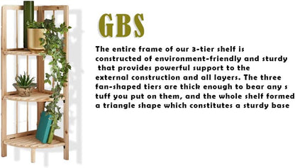 GBS Brothers Raft Këndor Druri me 3 Nivele – Raft Organizues për Sallon, Kuzhinë, Banjo dhe Dhomë Gjumi