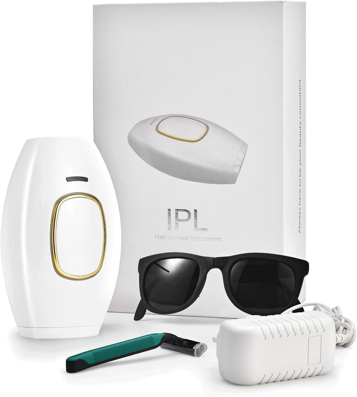 TOPEV IPL Mini Depilator për Heqjen e Qimeve – 500,000 Impulse, 5 Nivele Energjie, 2 Modalitete, për Fytyrë, Trup dhe Zonë Bikini, i Bardhë