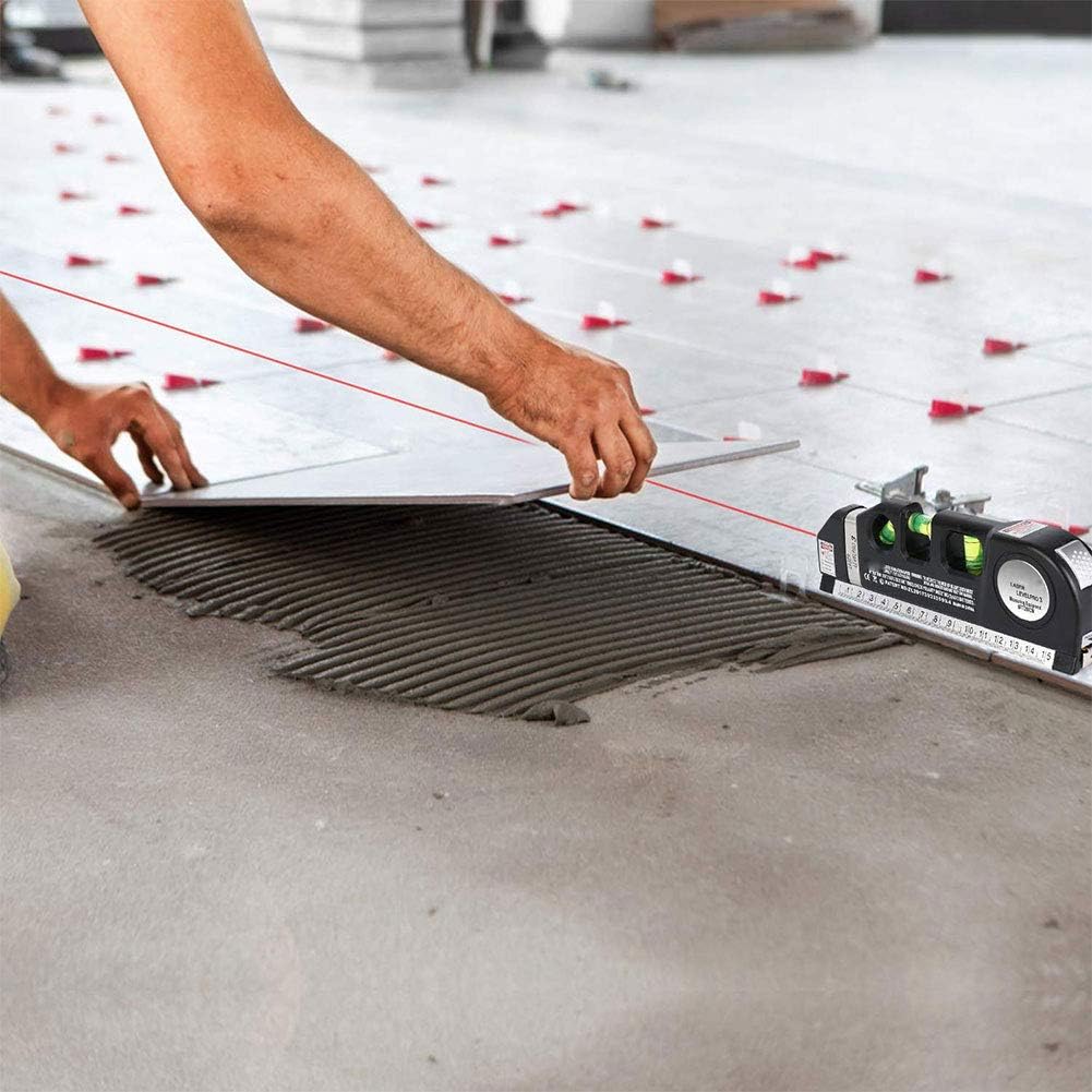 NANANA Nivel Laser Multifunksional me Metër 2.5 m, Vijë Horizontale/Vertikale & Kryq, me Rregullore Metrike dhe Inch