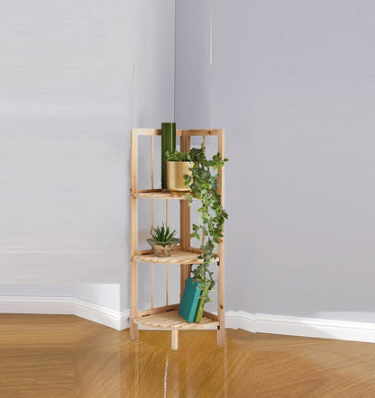 GBS Brothers Raft Këndor Druri me 3 Nivele – Raft Organizues për Sallon, Kuzhinë, Banjo dhe Dhomë Gjumi