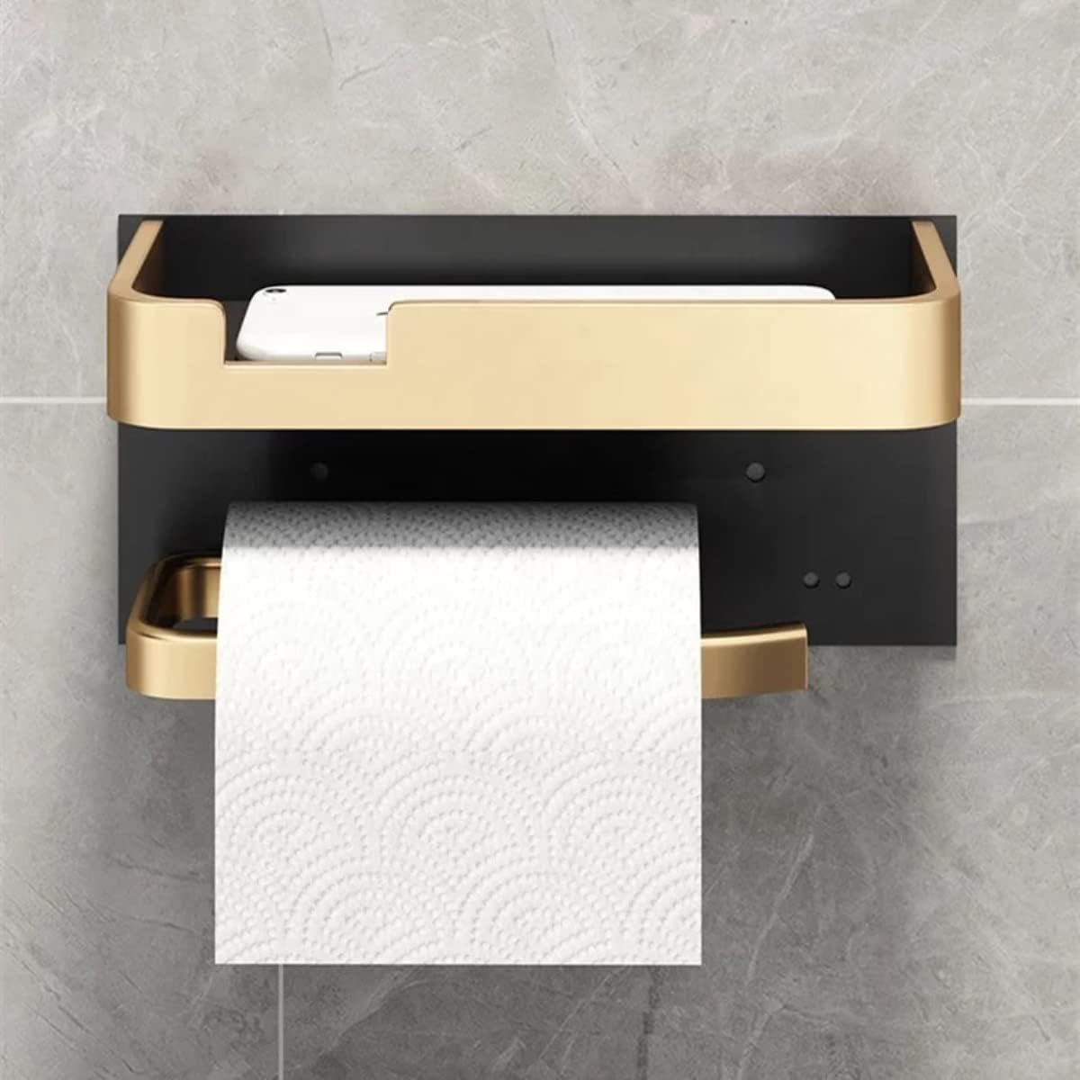 Mbajtëse Letre Higjienike me Raft Gold XR180091 18/8 Stainless Steel