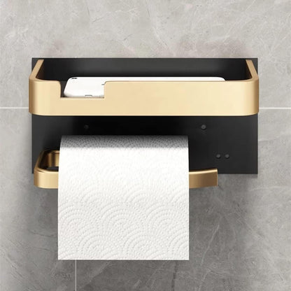 Mbajtëse Letre Higjienike me Raft Gold XR180091 18/8 Stainless Steel