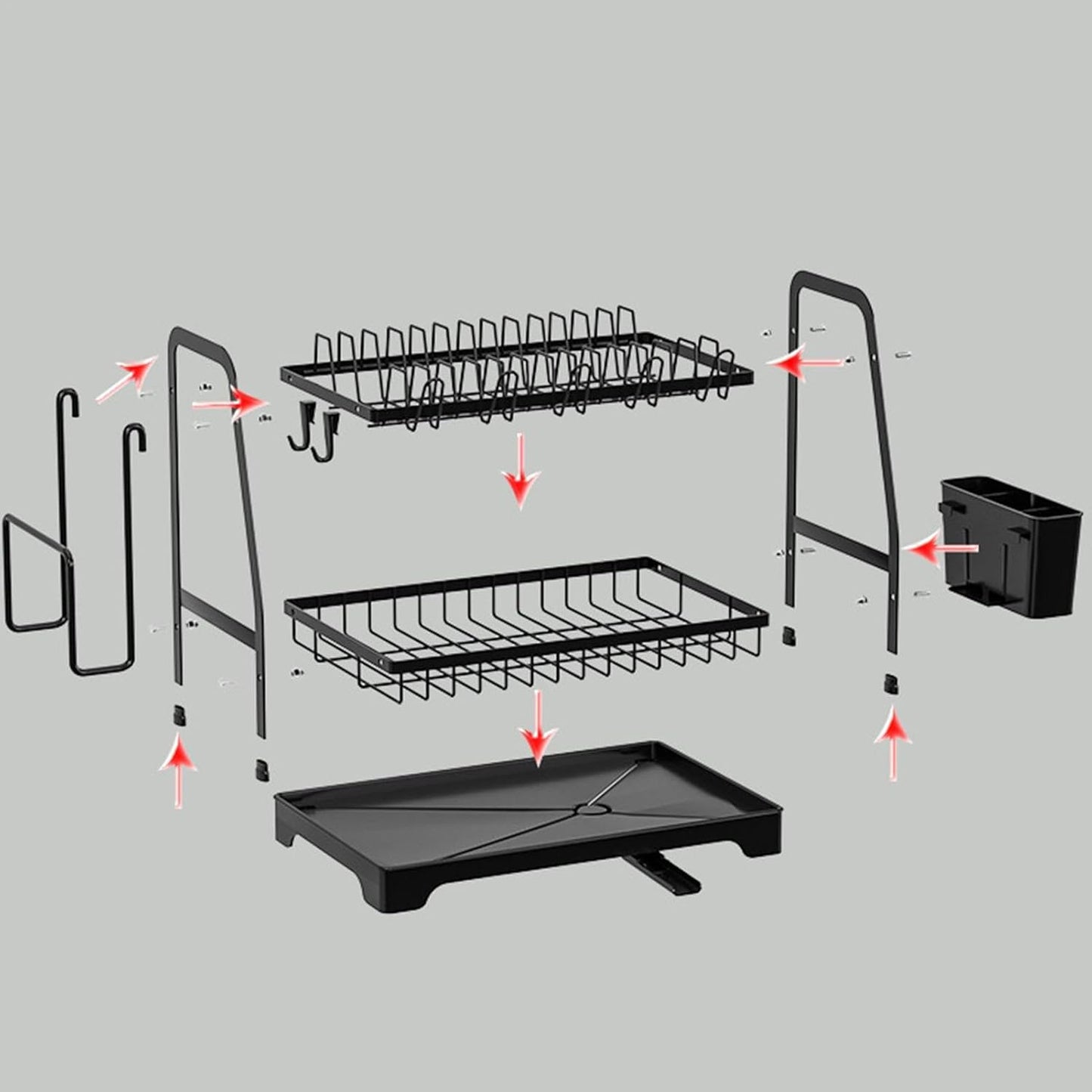 HELVES Raft për Tharje Enësh 2 Kate 37.5x25x36 cm – Black