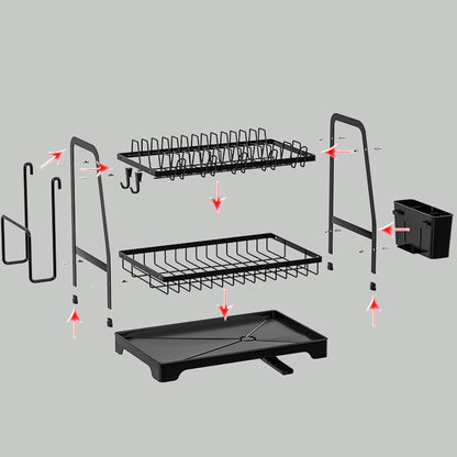 HELVES Raft për Tharje Enësh 2 Kate 37.5x25x36 cm – Black