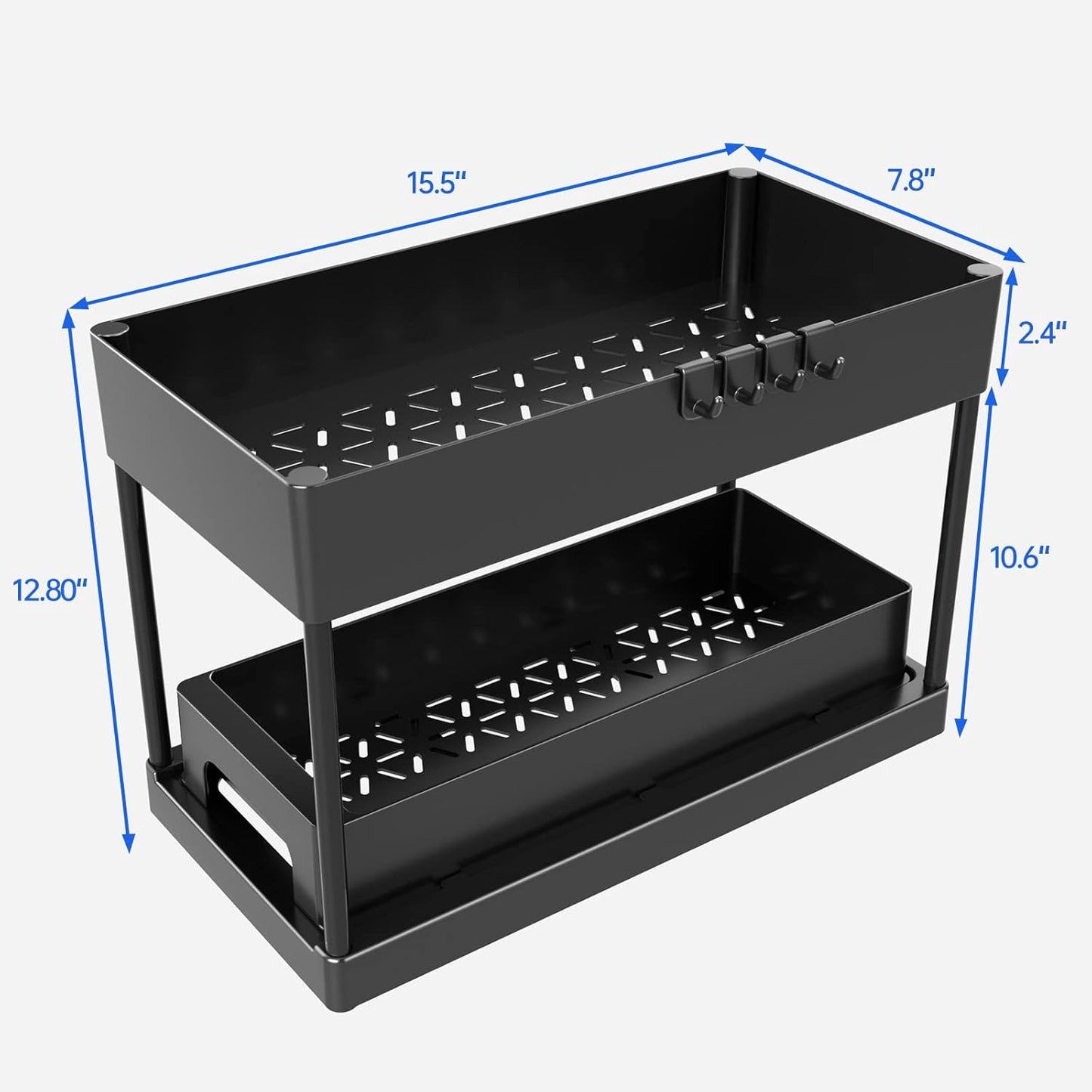 Organizues Nën Lavaman 2 Kate me Sirtarë Rrëshqitës 39x20x32.5 cm – Black