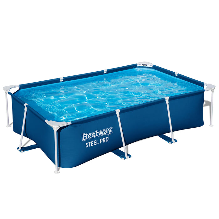 Bestway Steel Pro Pishinë me Kornizë 259 x 170 x 61 cm pa Pompë, Ngjyrë Blu e Errët