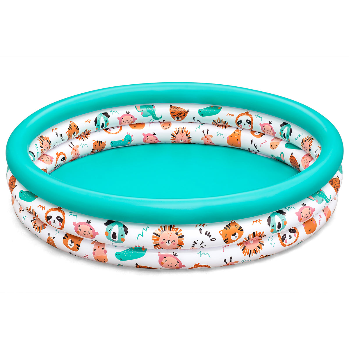 Bestway Safari Pals Pishinë e Fryrë për Fëmijë 122 x 25 cm me 3 Unaza Ajri dhe Kapacitet 140 L
