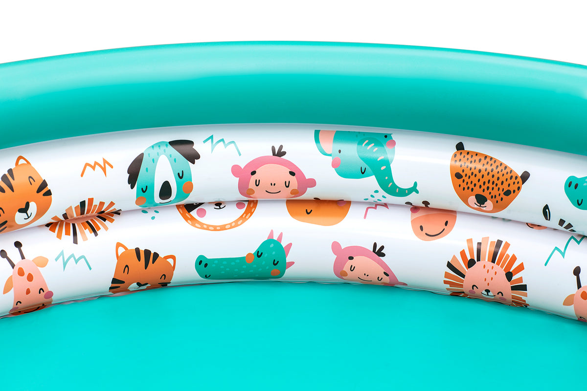 Bestway Safari Pals Pishinë e Fryrë për Fëmijë 122 x 25 cm me 3 Unaza Ajri dhe Kapacitet 140 L