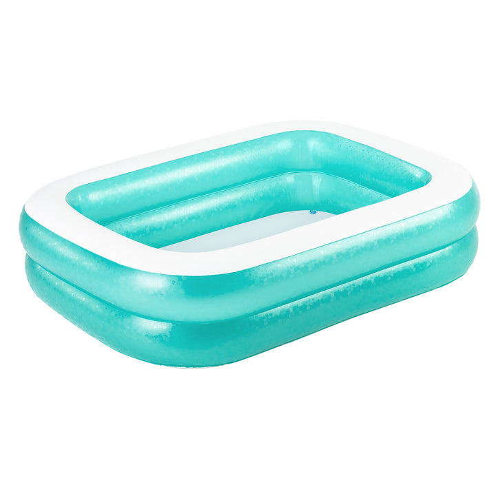 Bestway Family Pool Pishinë Familjare Drejtkëndore 200 x 146 x 48 cm me 2 Unaza dhe Mure Anësore Extra të Gjera