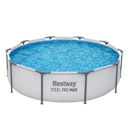 Bestway Steel Pro MAX Pishinë me Kornizë 305 x 76 cm pa Pompë, Ngjyrë Gri e Çelët