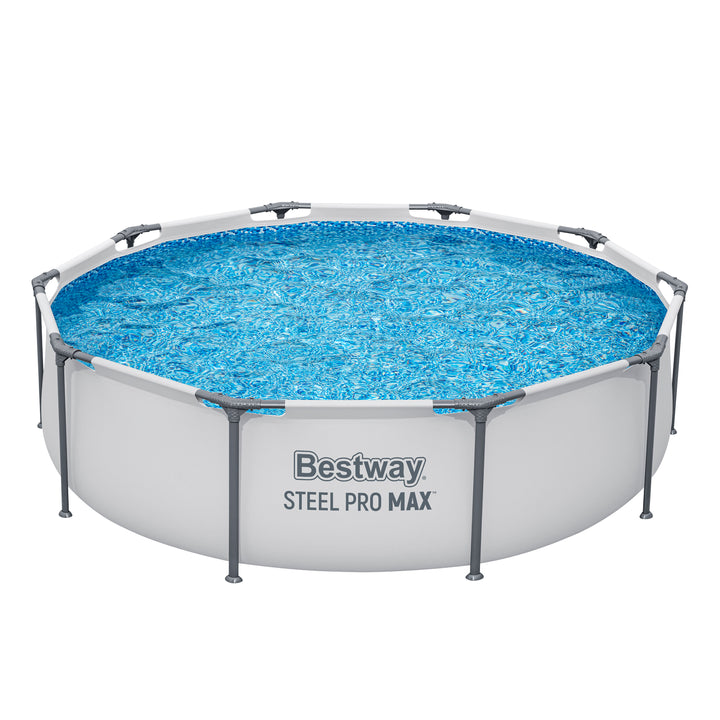 Bestway Steel Pro MAX Pishinë me Kornizë 305 x 76 cm pa Pompë, Ngjyrë Gri e Çelët