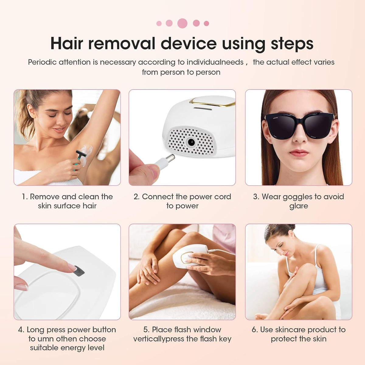 TOPEV IPL Mini Depilator për Heqjen e Qimeve – 500,000 Impulse, 5 Nivele Energjie, 2 Modalitete, për Fytyrë, Trup dhe Zonë Bikini, i Bardhë