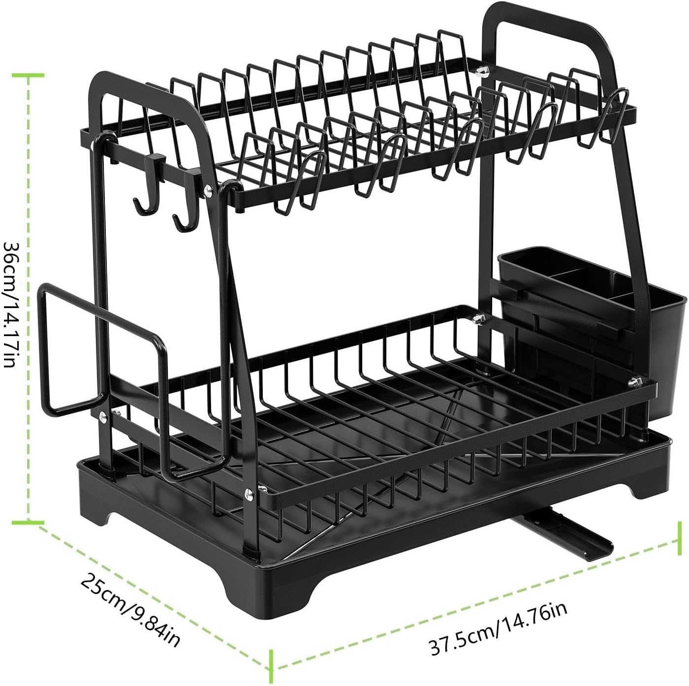 HELVES Raft për Tharje Enësh 2 Kate 37.5x25x36 cm – Black
