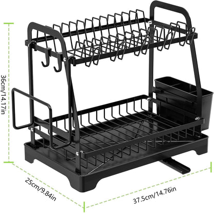 HELVES Raft për Tharje Enësh 2 Kate 37.5x25x36 cm – Black