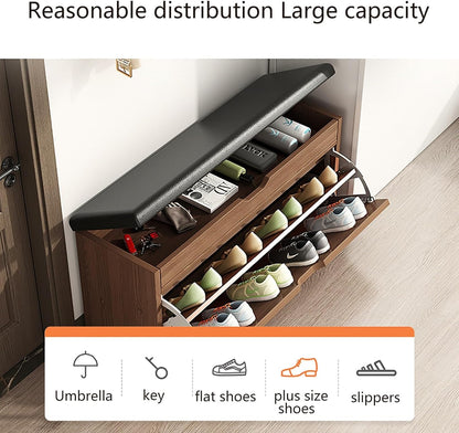 Raft për Këpucë me Ulëse dhe Dyer Flip 80 cm – Oak