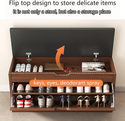 Raft për Këpucë me Ulëse dhe Dyer Flip 80 cm – Oak