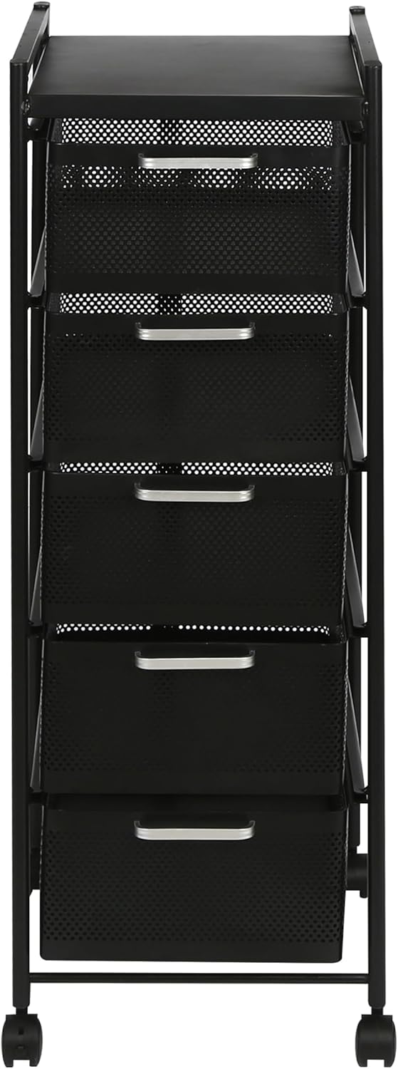 FEFE Karrocë Organizues Metalike me Rrota 5 Kate 44x35.5x92 cm – Black