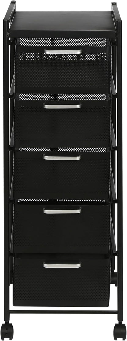 FEFE Karrocë Organizues Metalike me Rrota 5 Kate 44x35.5x92 cm – Black
