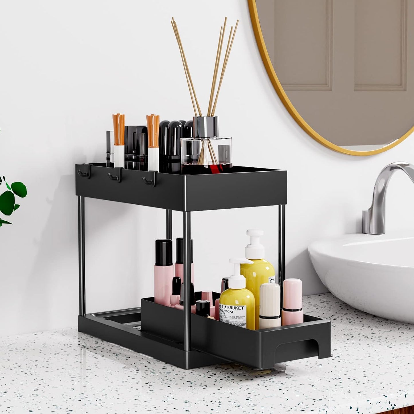Organizues Nën Lavaman 2 Kate me Sirtarë Rrëshqitës 39x20x32.5 cm – Black