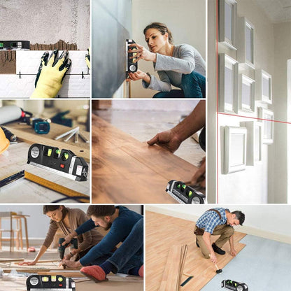 NANANA Nivel Laser Multifunksional me Metër 2.5 m, Vijë Horizontale/Vertikale & Kryq, me Rregullore Metrike dhe Inch