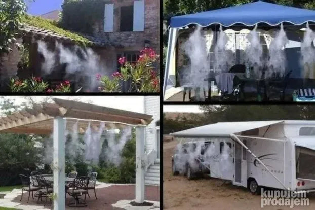 Sistem Ftohjeje me Magël Uji për Ambient të Jashtëm, Set 10 m me 10 Spërkatës dhe Lidhje për Çezmë