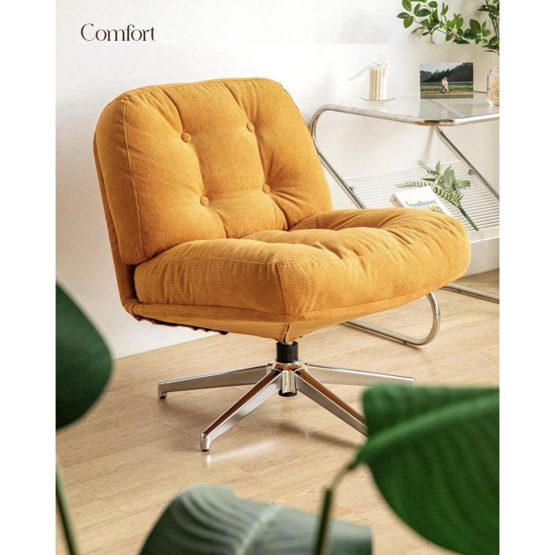 Karrige Lounge Elegante me Kadife dhe Bazë Metalike në Formë Ylli