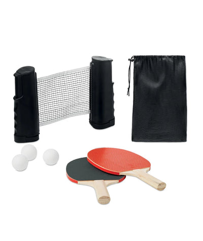 Set Ping Pong me Rrjetë të Zgjatshme Roll Net – me 2 Raketa dhe 3 Topa