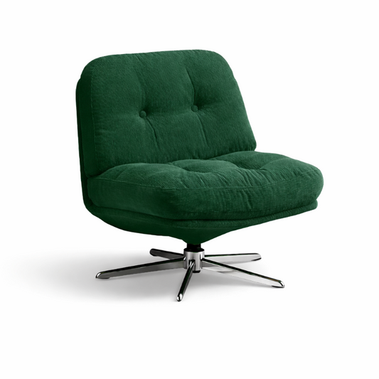 Karrige Lounge Elegante me Kadife dhe Bazë Metalike në Formë Ylli