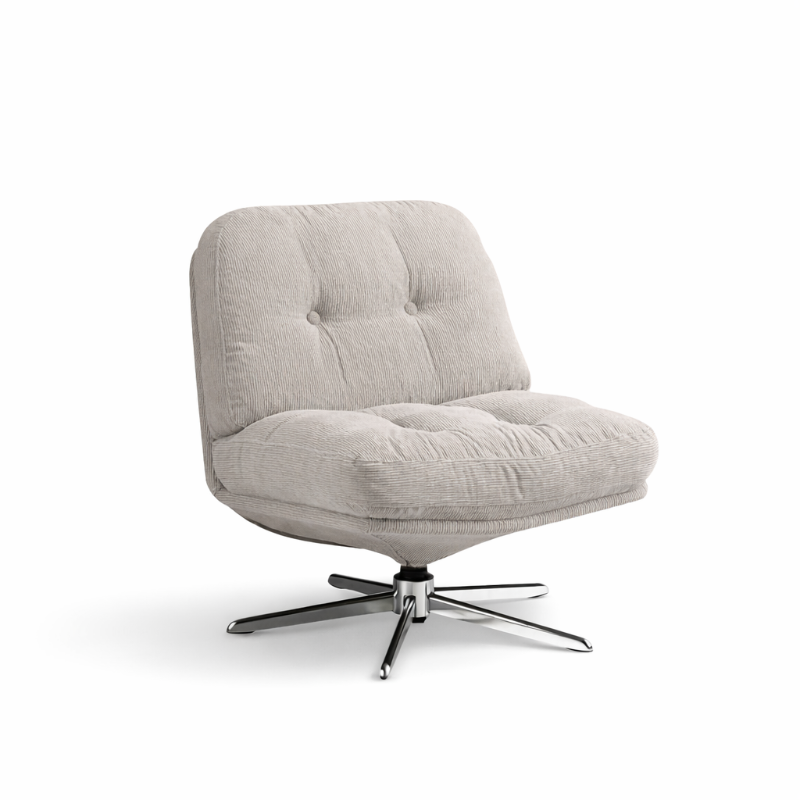 Karrige Lounge Elegante me Kadife dhe Bazë Metalike në Formë Ylli